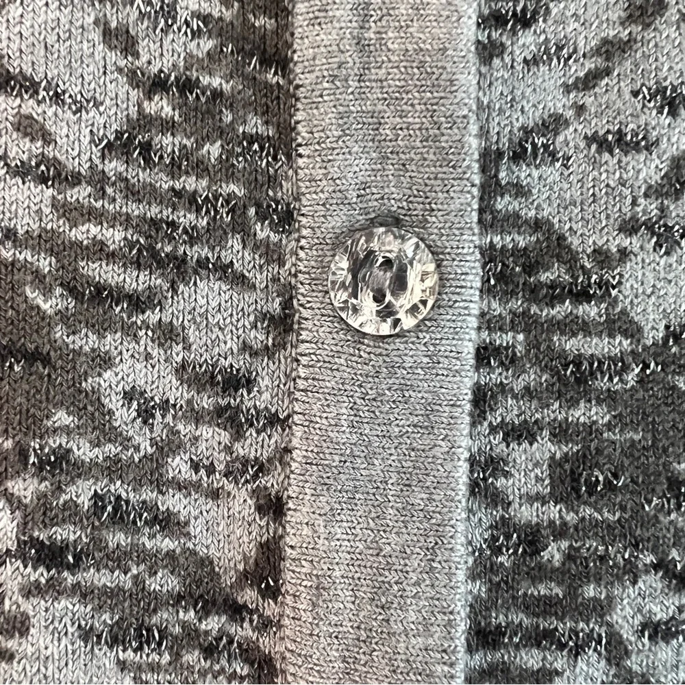 CHARTER CLUB Grey sweater Shiny Embellishments cardigan long sleeves Large EUC - Picture 7 of 10